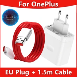80W SuperVOOC EU Fast Wall Charger with Type C USB Cable - EU Plug - 1.5m Cable