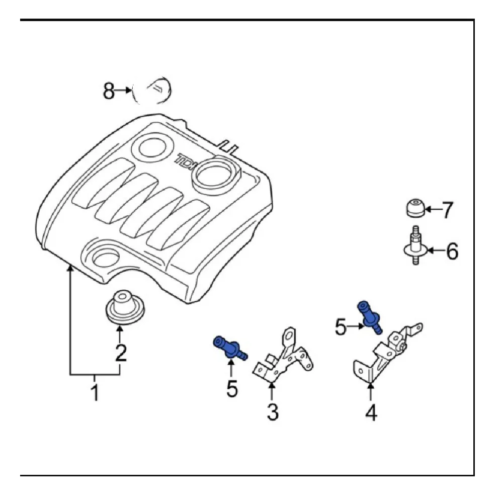 Engine Cover Bolt for Audi A3 S3 A4 A5 S5 Q3 Q7 VW Beetle Eos Variant SportWagen Engine Cover Mounting Peg Bolt 03L103164 03L 103 164