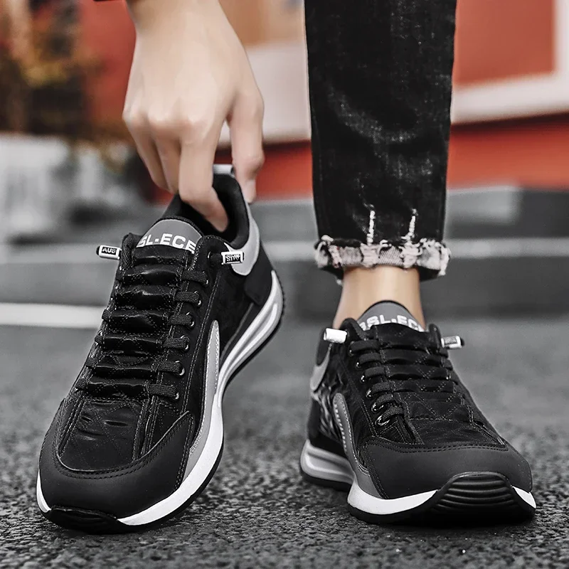 Men's  Shoes 2023 Cross-tied Men's Vulcanize Shoes Hot Sale Round Head New Color Matching Breathable Outdoor Casual Shoeszapatos