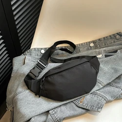 Unisex Fashionable Multi - Functional Chest and Waist Bag - Large Capacity Casual Cross - Body Nylon Bag (Black)