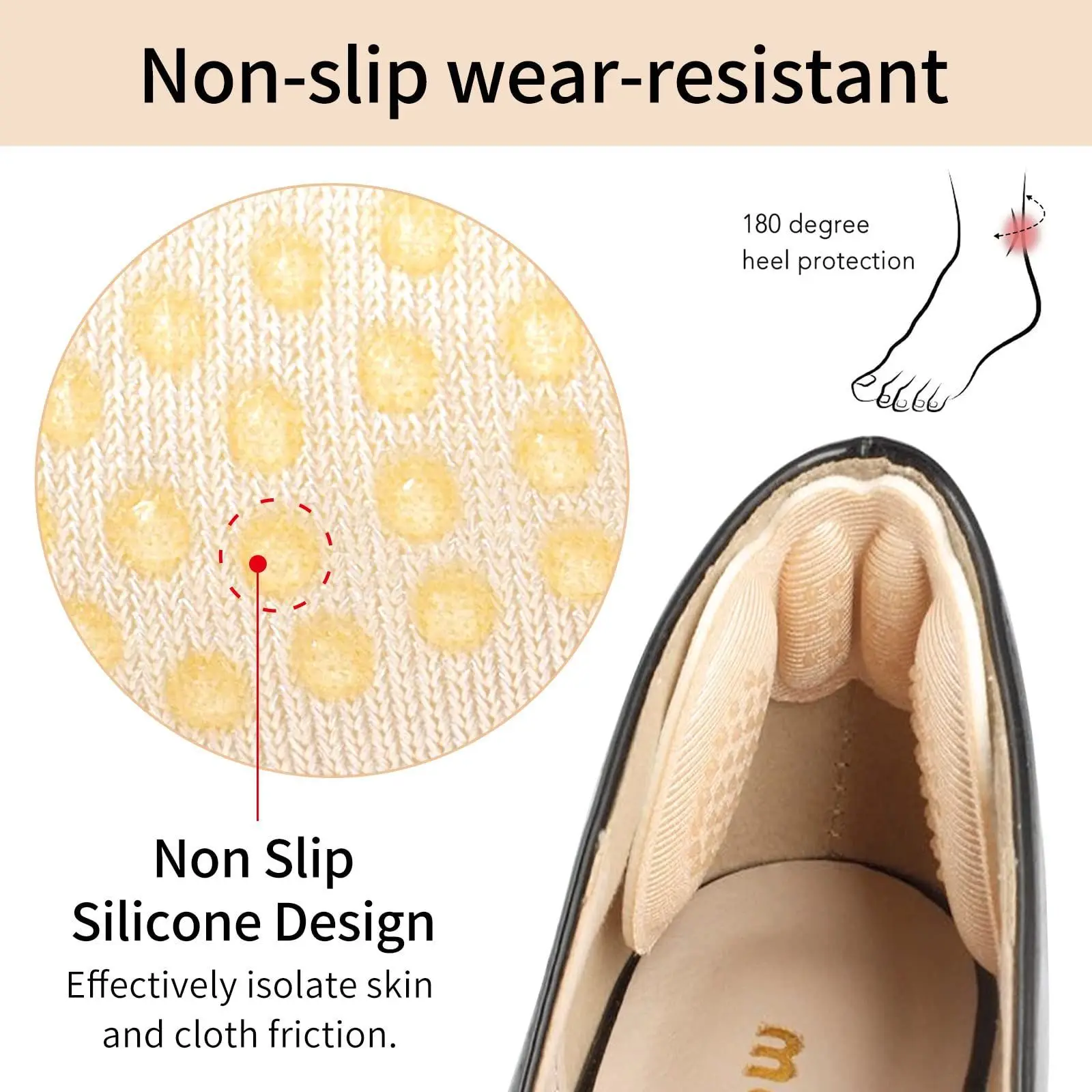 2/4/6PCS Women Insoles Shoes High Heel Pad Adjust Size Adhesive Heels Pads Liner Grips Protector Sticker Pain Relief Foot Care