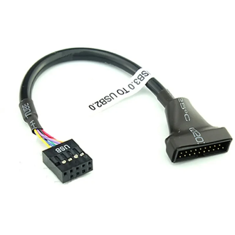 Cavo USB 3.0 Per Montaggio A Pannello Frontale - 19/20 Pin Femmina A Doppia USB-A Femmina Con Piedini, 0,6 M