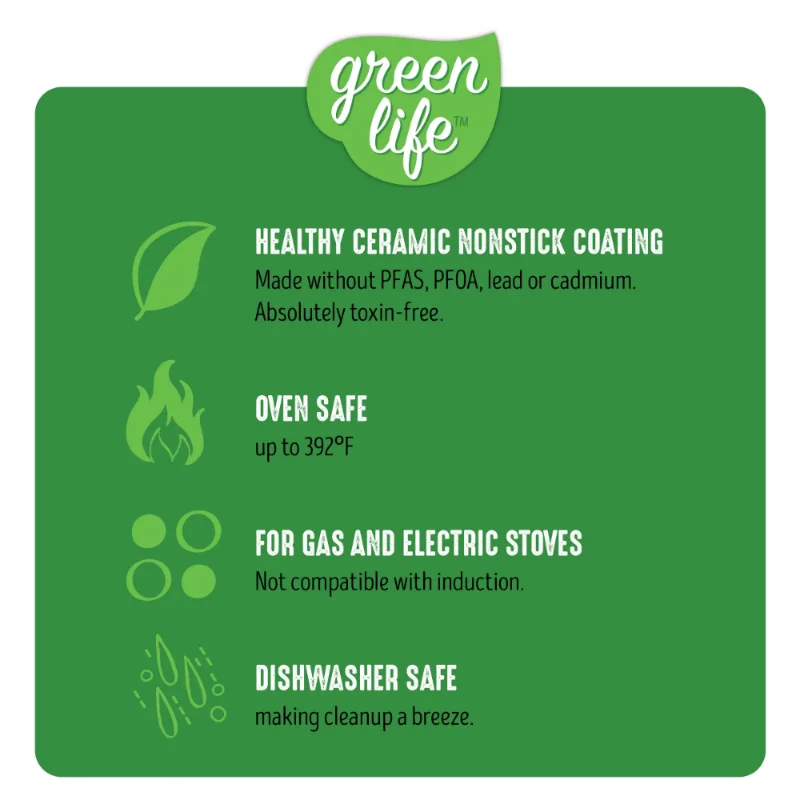 Green Life Diamond Collection Ceramic, Healthy Non-Stick