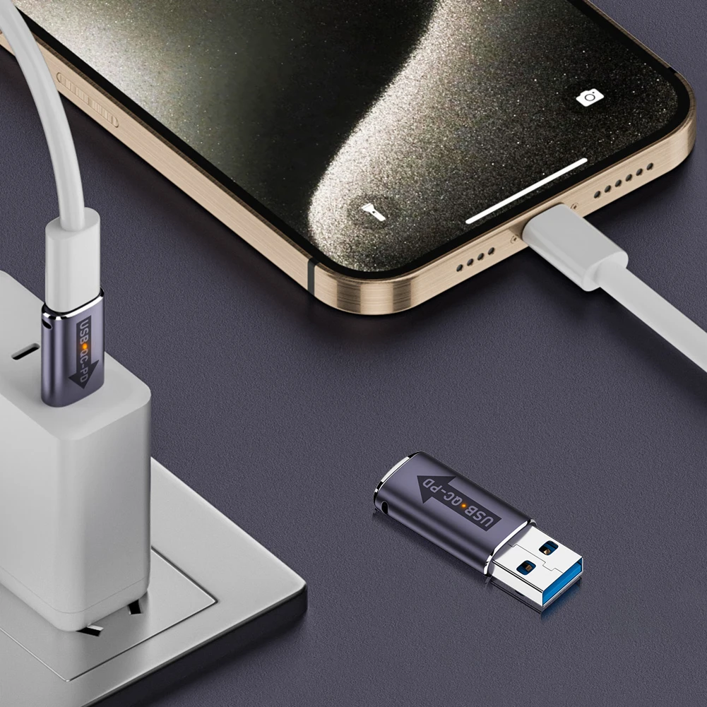 QC 4.0 USB 3.1-PD 타입 C 어댑터, USB A 수-USB C 암 어댑터, USB 3.1, 10Gbps, USB A-C 어댑터, 충전기 케이블 커넥터