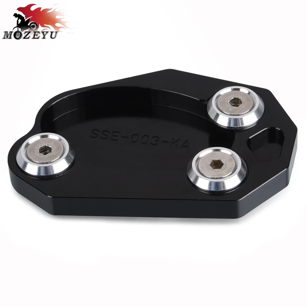 Plaque D'élargisseur Pour Béquille Latérale Kawasaki Versys 650 (2008-2025) - Aluminium CNC Vert - Anti-basculement