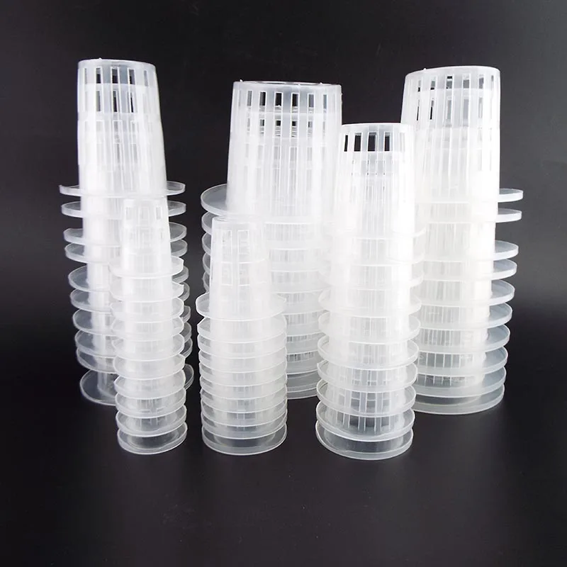 Nursery Pots 50Pcs Plant Grow Pots Net Hydroponic Colonization Mesh Plastic Basket Holder Aeroponic Vegetable Planting Soilless