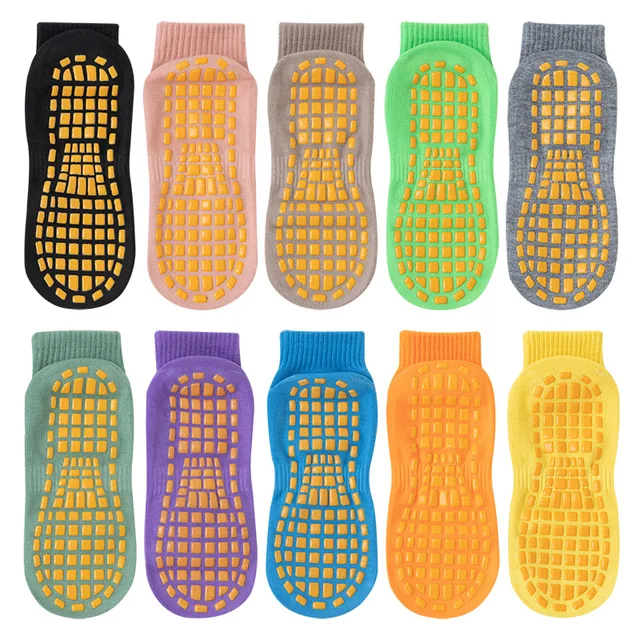 Anti slip Sports socks Children playground Trampoline floor socks Breathable sweat absorbing adult Mid tube Yoga socks Running 5