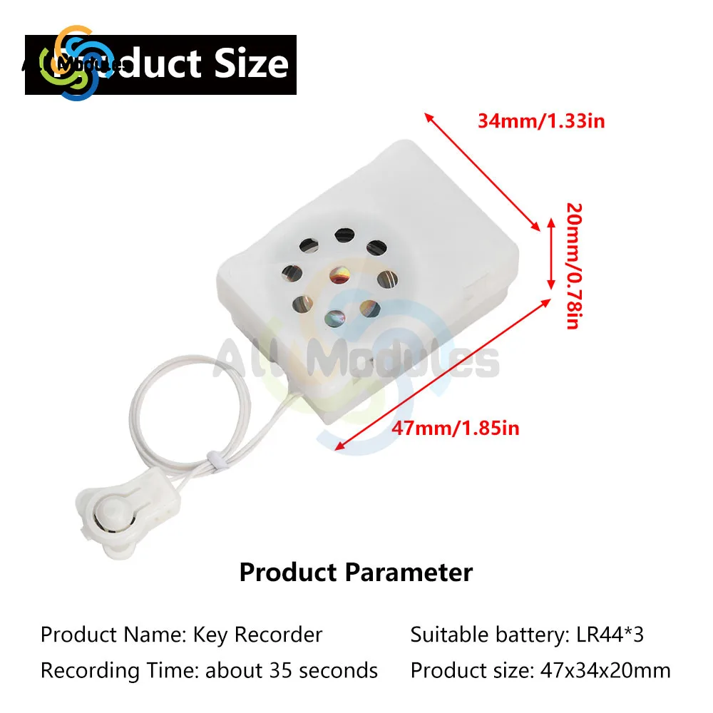 Stuffed Animal Sound Recorder 35 Seconds Button Sound Box Toys Recording Device Plush Toy Custom Messages Recorder Voice Box - 6
