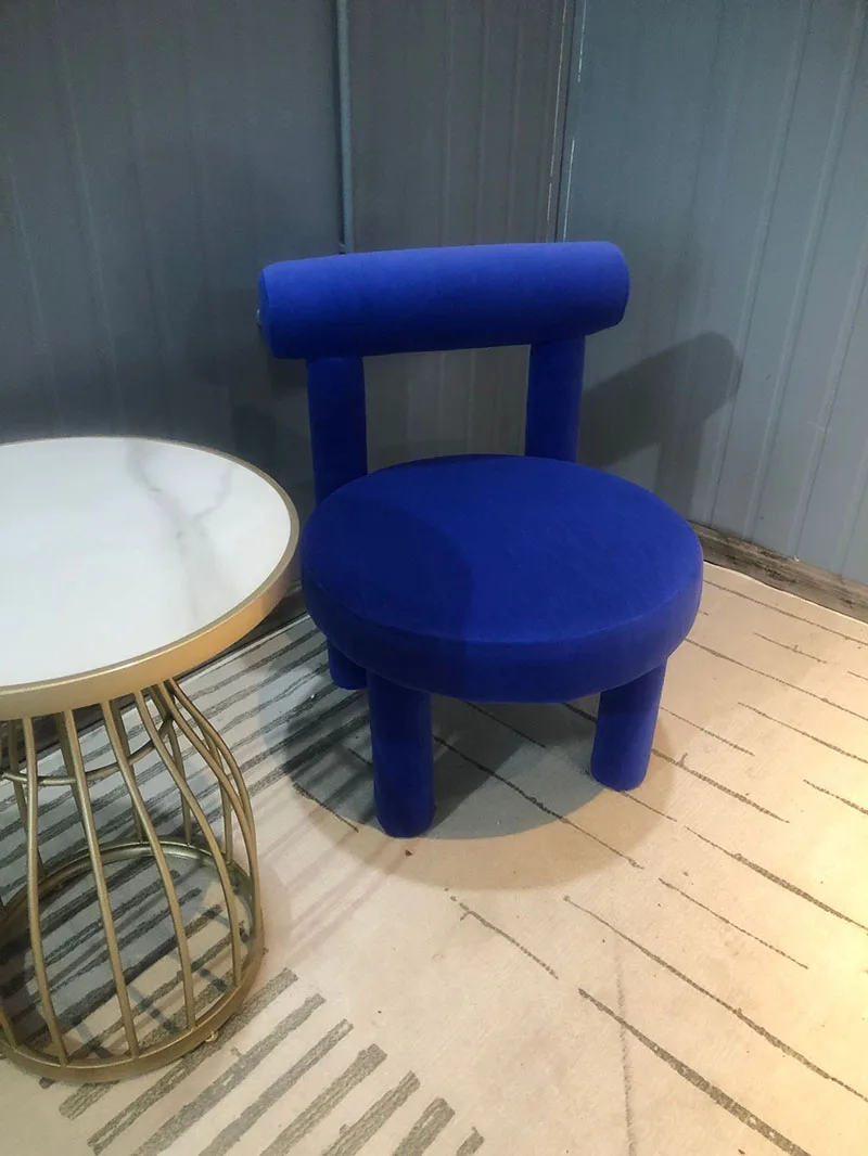 Description Picture 2 of itemVelvet Chairs Modern Comfortable Chair Design Soft Glamor Living Room Floor Stool Home Mobile Makeup Decorative Cute Furnitures