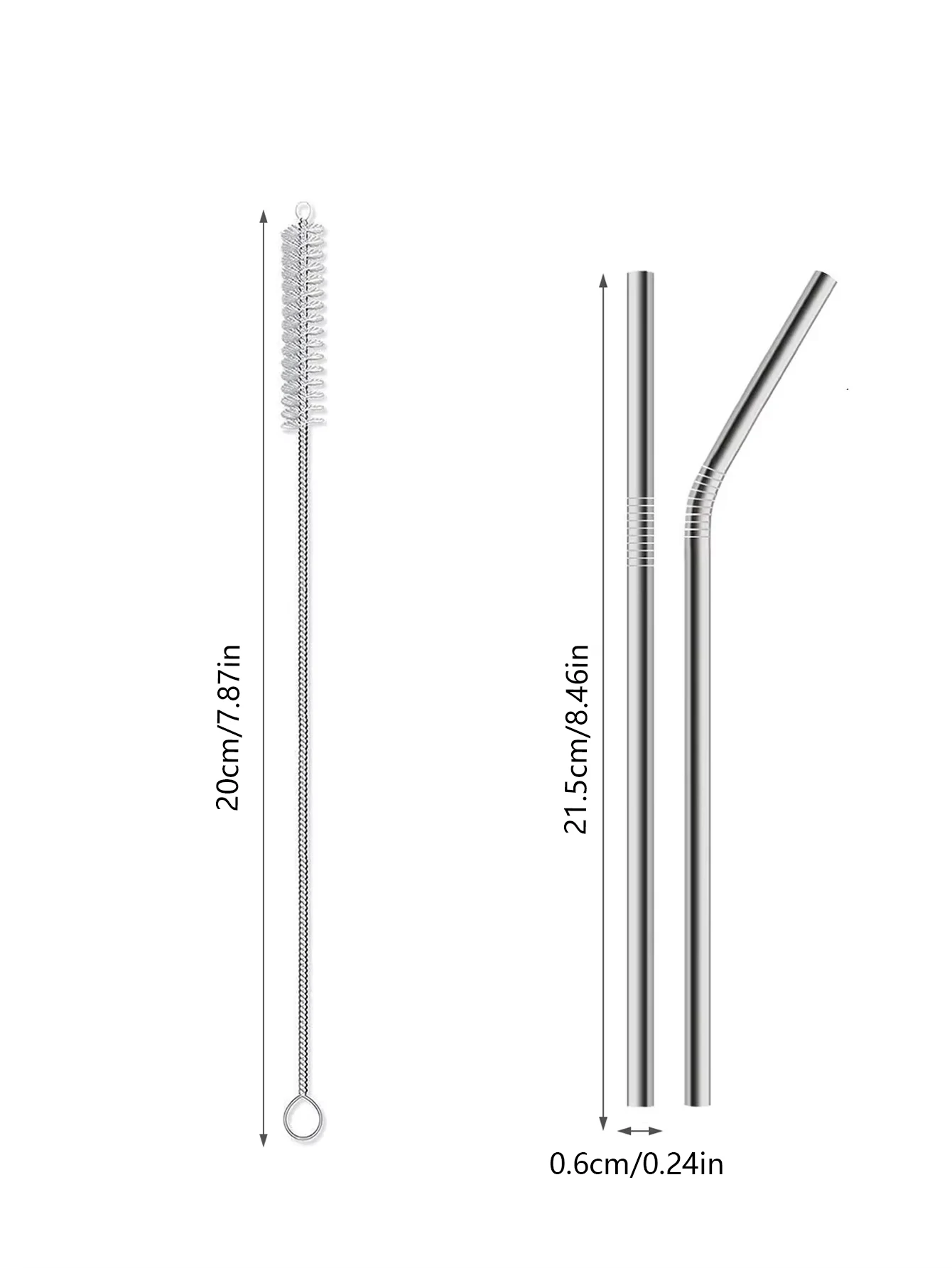 Cocktail Stirrers 4-piece stainless steel straw with cover reusable eco-friendly straw with cleaning brush bag Travel Bar cocktail