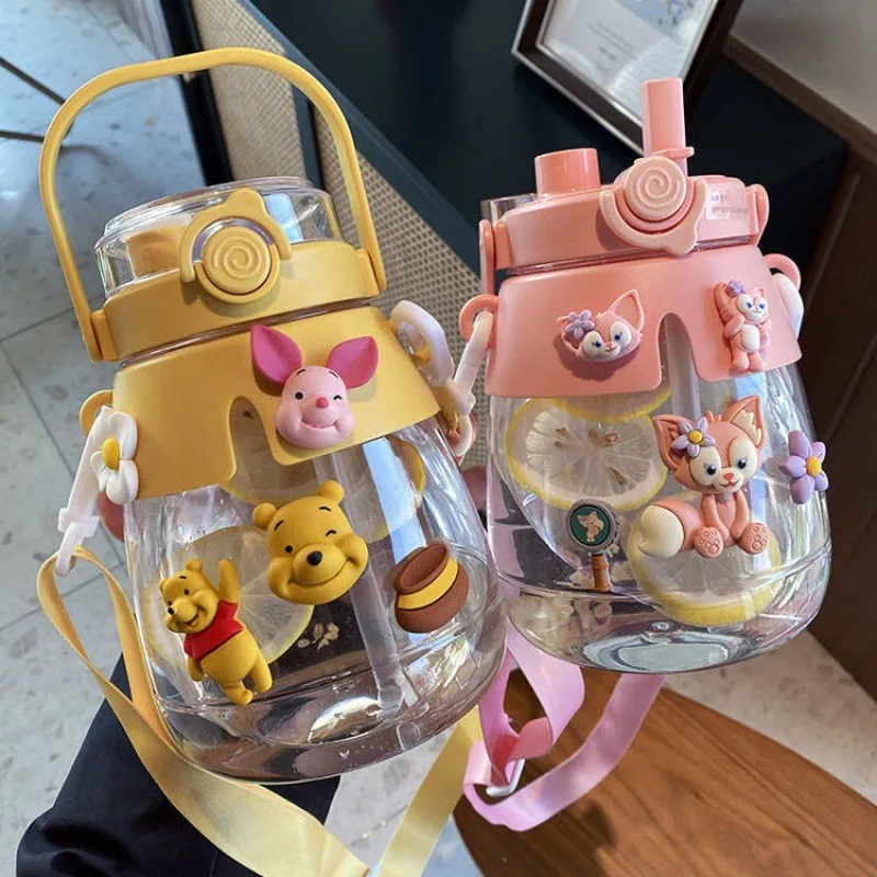 Hot Disney Winnie The Water Cup Maialino Tigger Bollitore Sportivo Portatile Cartoon Anime Portatile Summer Linabell Stellalou Handy Cup