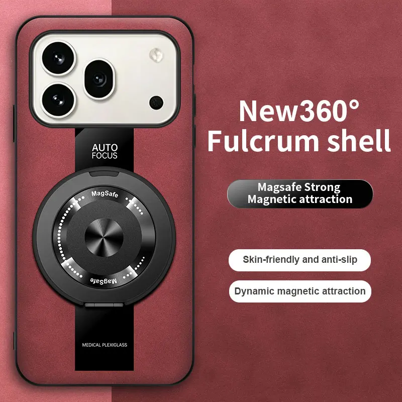 Magnetic Retro Leather Soft Case with Kickstand Ring Cover