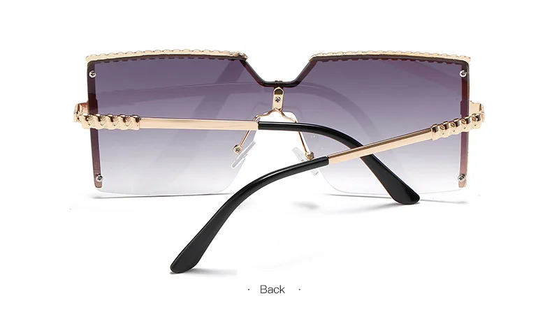 Übergroße Quadratische Sonnenbrille Frauen Männer Luxus Marke Vintage Metall Rahmen Sonnenbrille Driving Shades Reise Brillen Weibliche UV400 – Detail 12