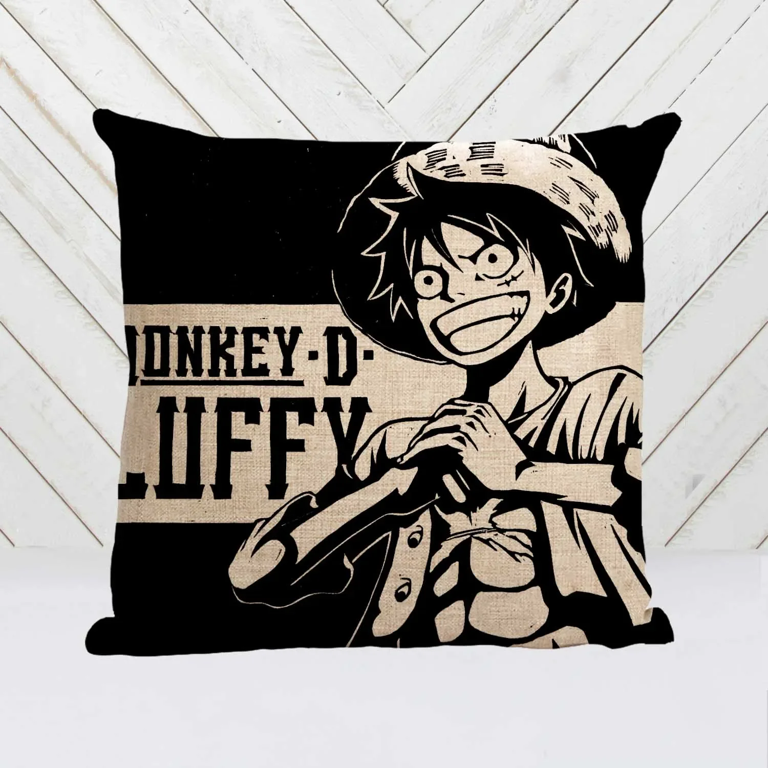 thumbnail image 1 of Venta caliente popular Anime ONE PIECE Luffy Ace Zoro estilo lindo tiro cuadrado funda de almohada creativa personalizada única funda de almohada, 1 of 5
