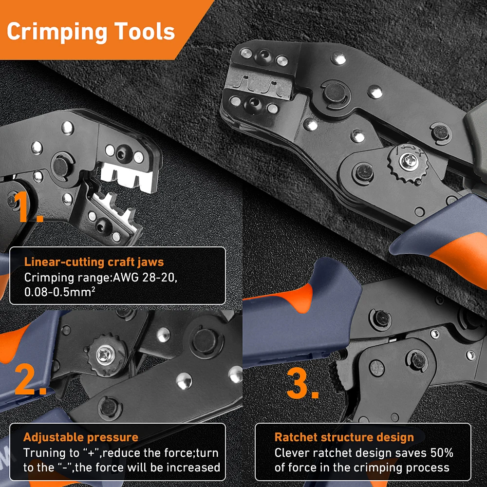 Crimping Tool or JST Connectors Kit, Crimper Plier Set for 2.54mm JST XH Connectors, JST SM Connectors Adapter Assortment Kit 4