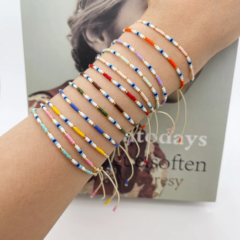 KKBEAD Armband mit bösem Blick, für Damen und Mädchen, zierliche Accessoires, Schmuck, Geschenk, handgefertigt, Miyuki-Perlen-Pulseras