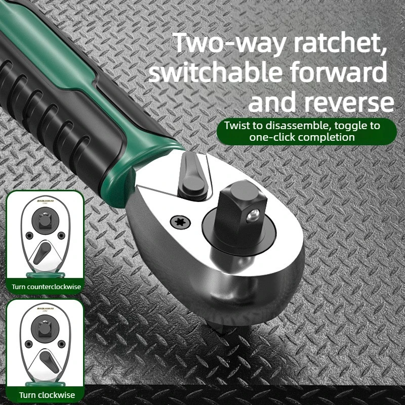 미니 72 톱니 라쳇 소켓 렌치, 1/2'' & 1/4'' & 3/8'' 3 in 1 렌치, 자동차 수리 도구 다기능 렌치