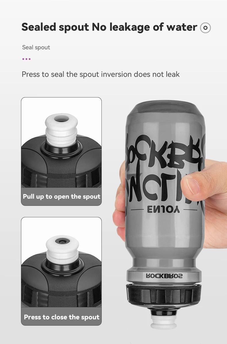Rockbros Fahrrad flasche MTB Rennrad Wasser flasche Outdoor Sport Kunststoff tragbare große Kapazität Getränk Radfahren Wasser flasche – Detail 6