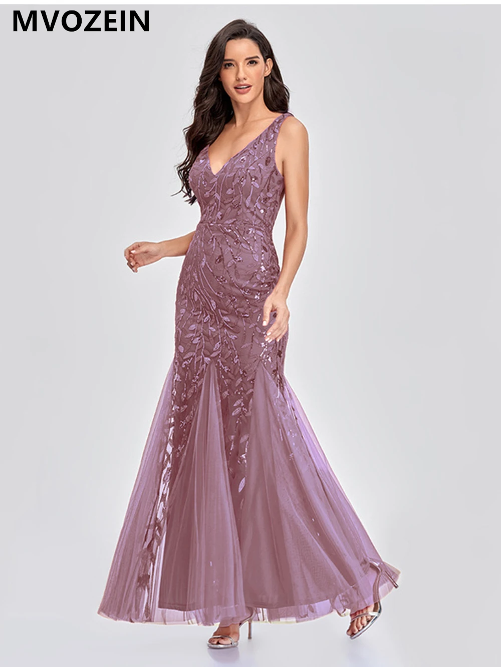 

Wedding Guest Dresses For Women V-Neck Evening Dress 2023 Party Women Wedding Sequins For Female Guests Blue Prom Cocktail Dress
