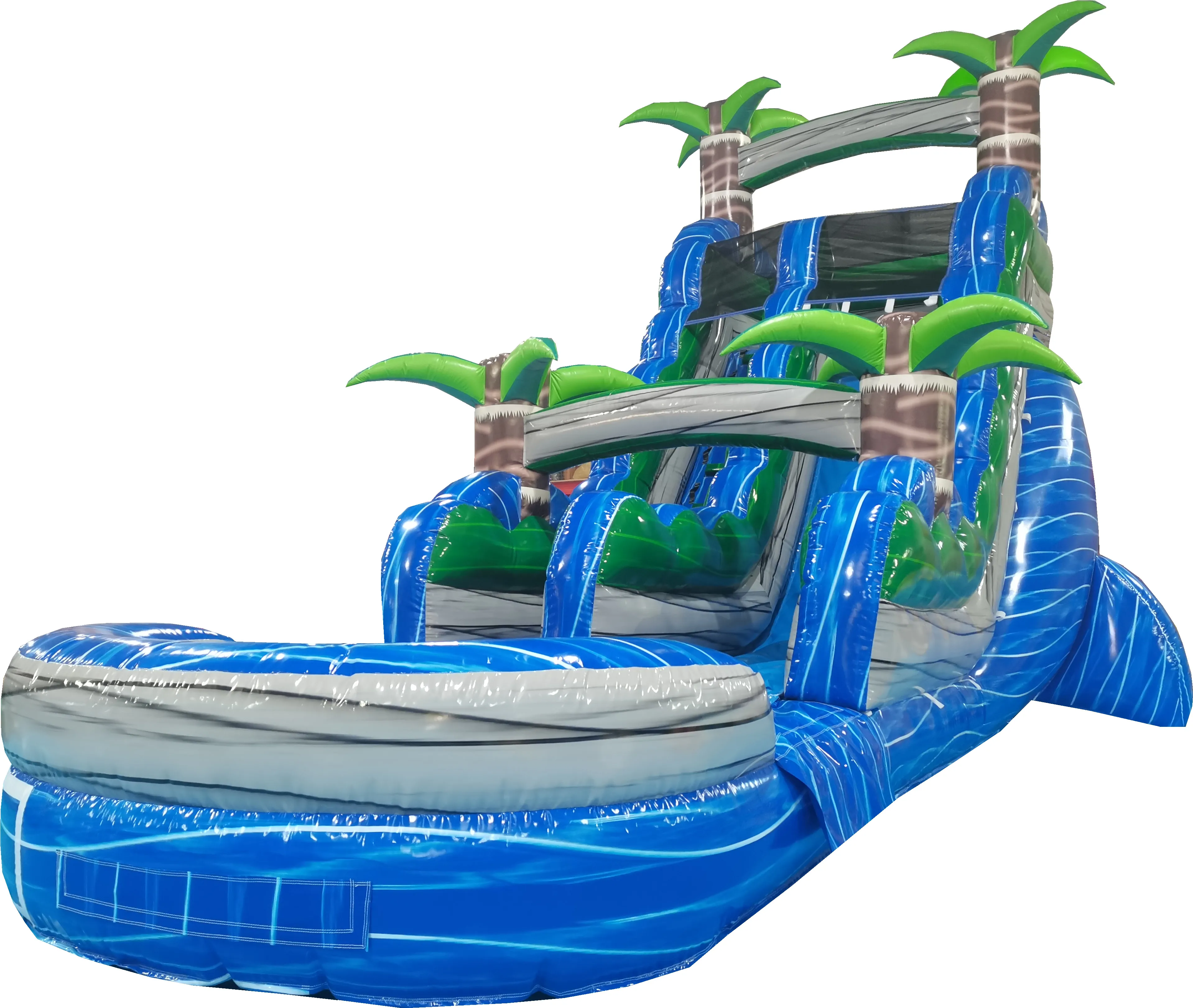 Factory direct home back garden inflatable castle pool slide combination park