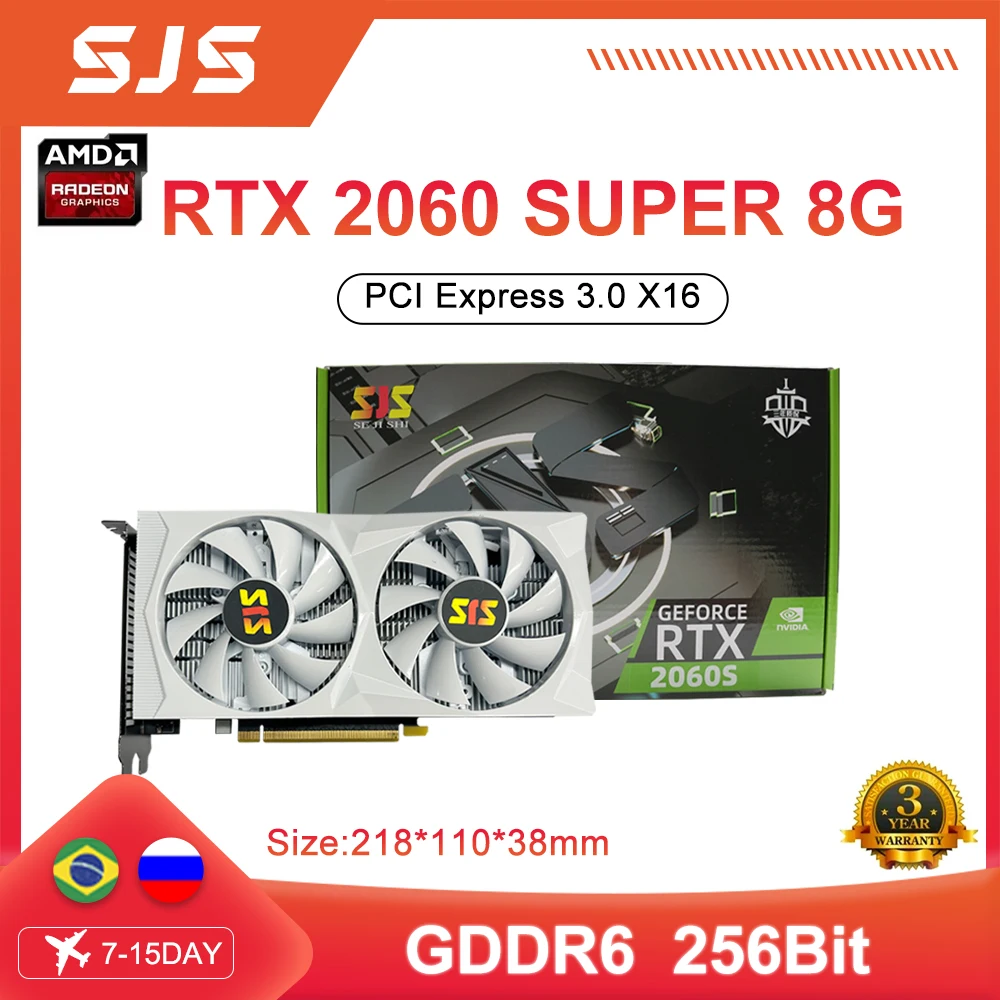 Sjs Rtx 2060 Super 8Gb Scheda Grafica Gaming Gddr6 256Bit 8Pin 1750Mhz Rtx2060S Mining Schede Video Nvidia Gpu