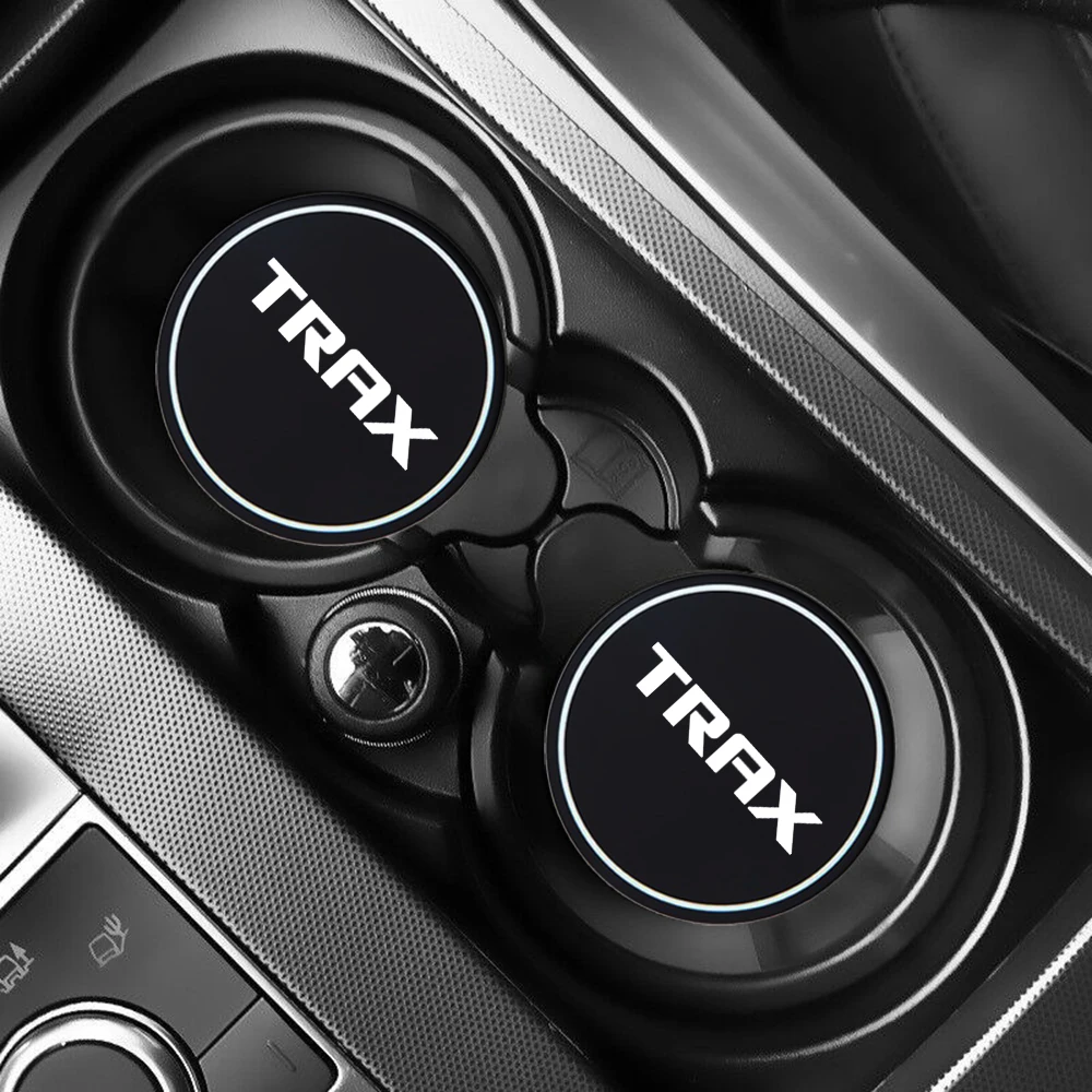 2Pcs Car Coasters Water Cup Slots Non-Slip Mat Waterproof Water Cup Mat Drink Pad Chevrolet Trax Car Styling Accessories