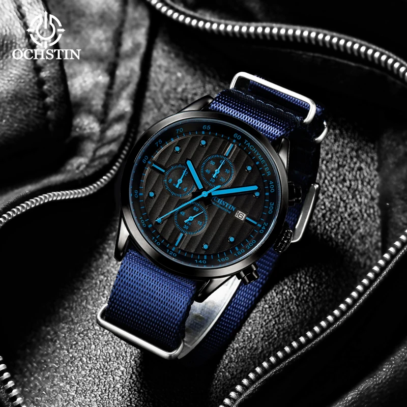 ochstin creative nylon series multi-function quartz movement watch hot models 2024 trend hundred men's quartz watches