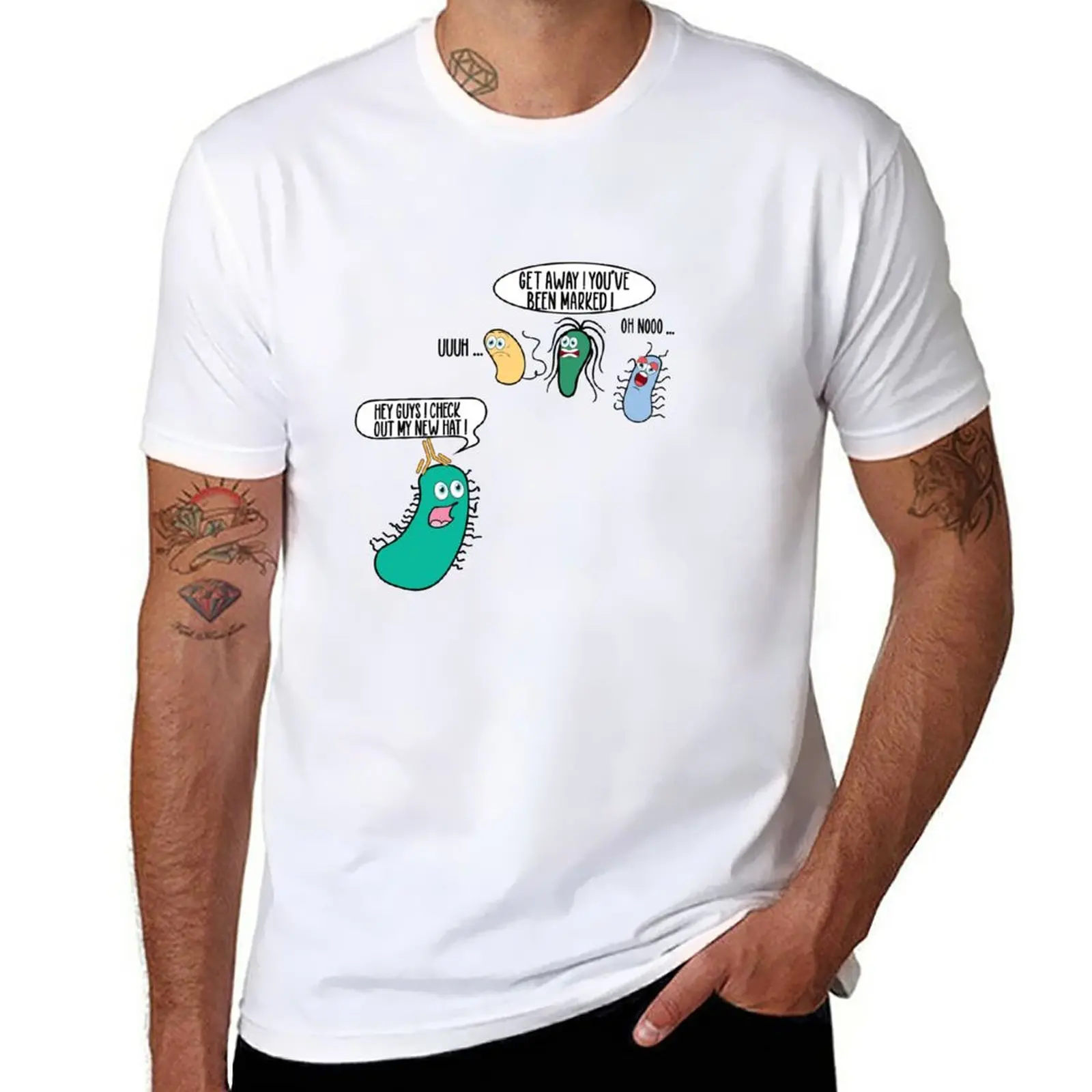 New Funny Bacteria With Antibody Medical Laboratory Scientist T-Shirt quick-drying t-shirt oversized t shirt T-shirt men
