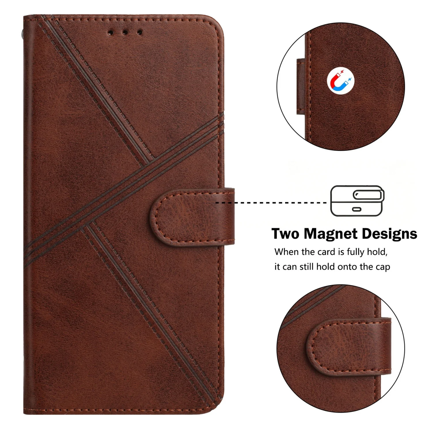 Premium PU Leather Flip Wallet Cover Case