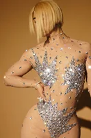 Sparkly Diamonds Halloween Jumpsuit Women Performance Dancer Costume Mesh Stretch Rompers Party Celebrate Outfit Stage Club Wear - Image 3