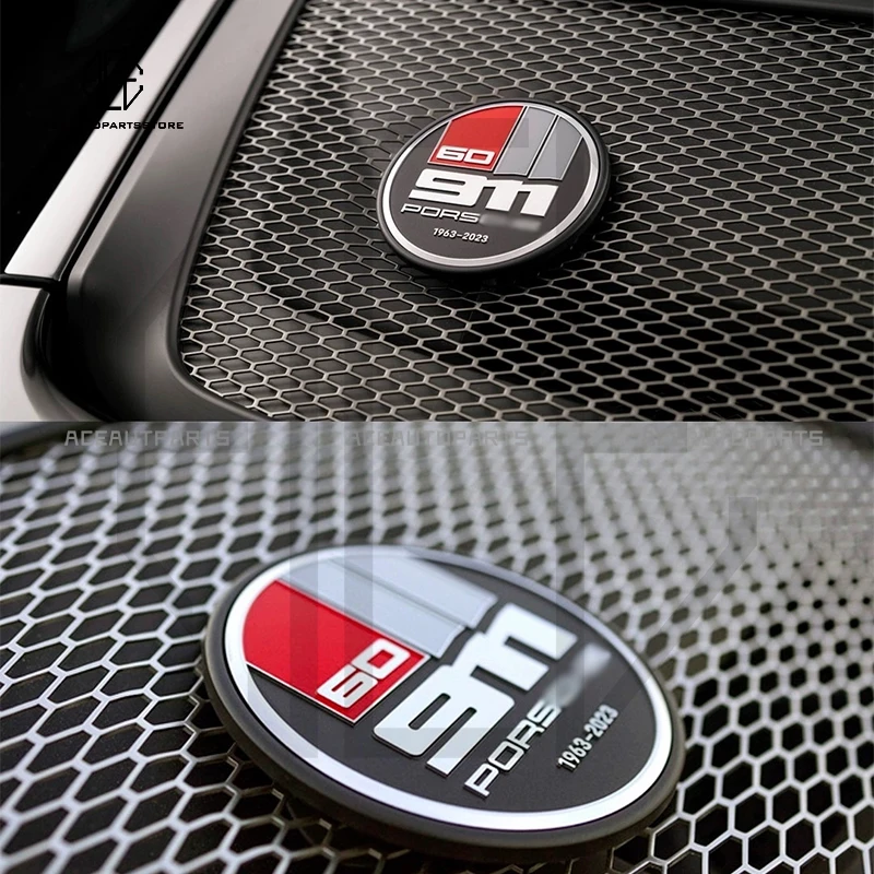 

For Porsche 911 992 Accessories 60th Anniversary 3D Metal Logo Car Sticker Badge Car Sticker Carrera 4S Turbo Targa GT3