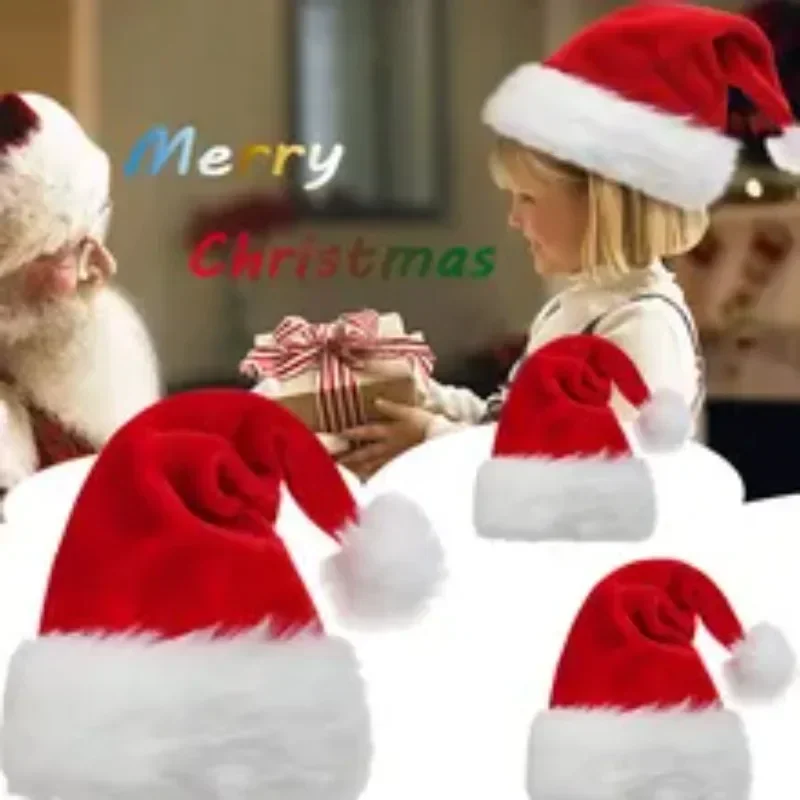 Christmas Hat Adult Kids Cozy Thickened Warm Hat Christmas Party Dress Up Costumes New Year Decoration Gift For Children