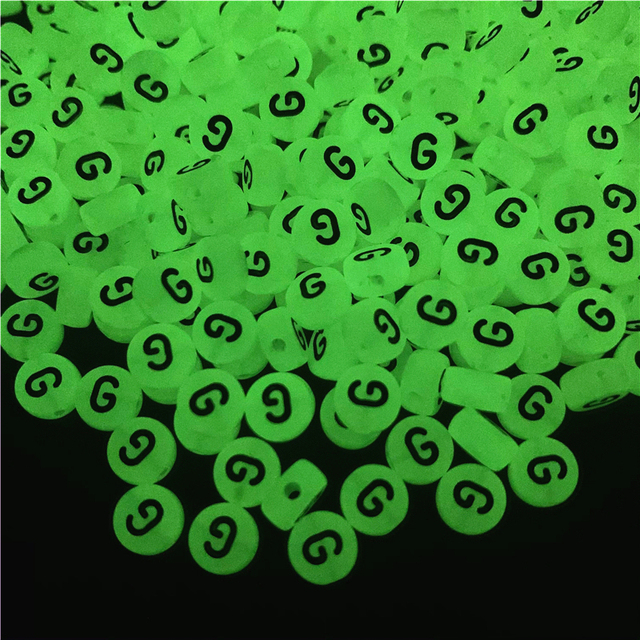 7mm Luminous Letter Beads Alphabet Acrylic Spaced Beads For Jewelry Making DIY Charms Bracelet Necklac