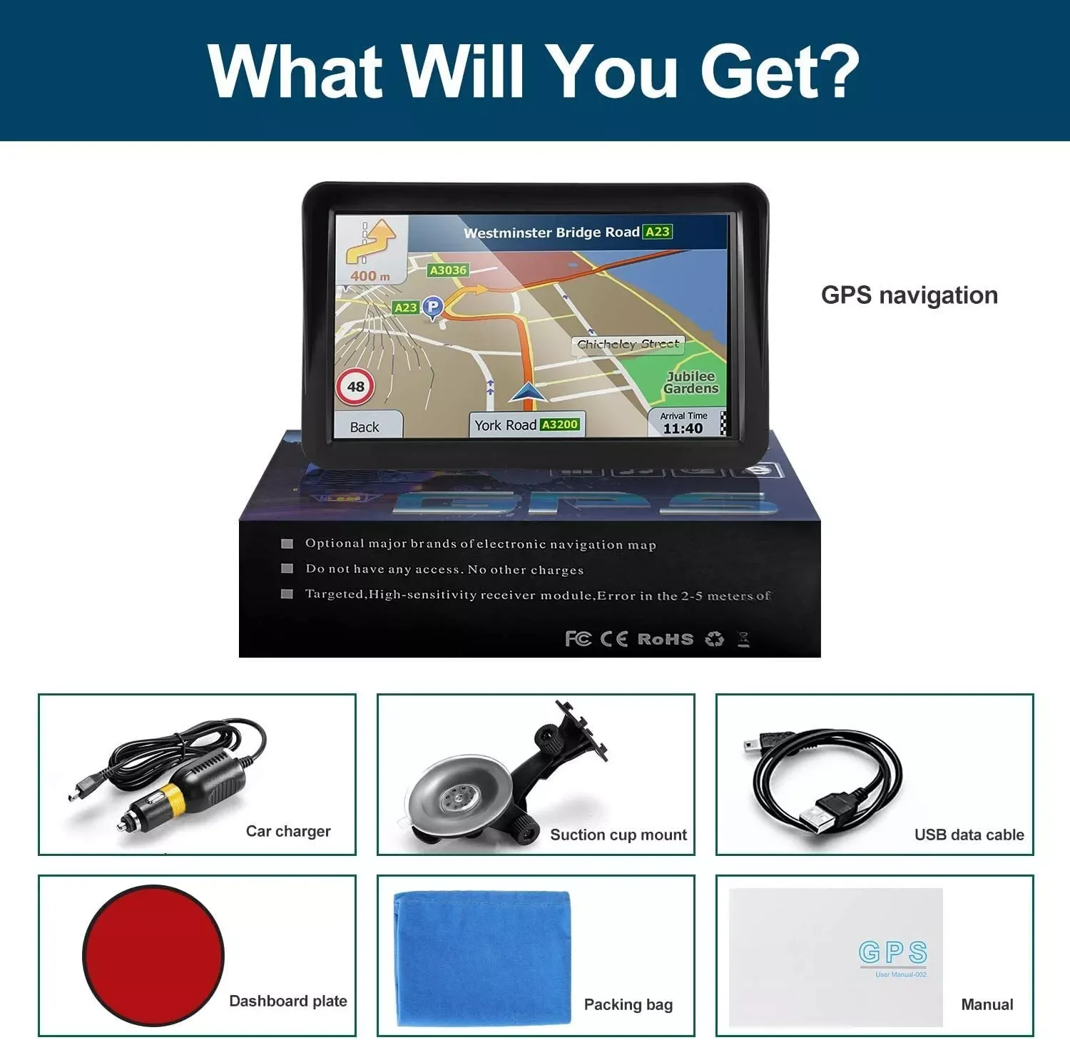 Navigazione GPS per camion auto touch screen di navigazione GPS da 9 pollici, limite di velocità e semaforo - Image 2