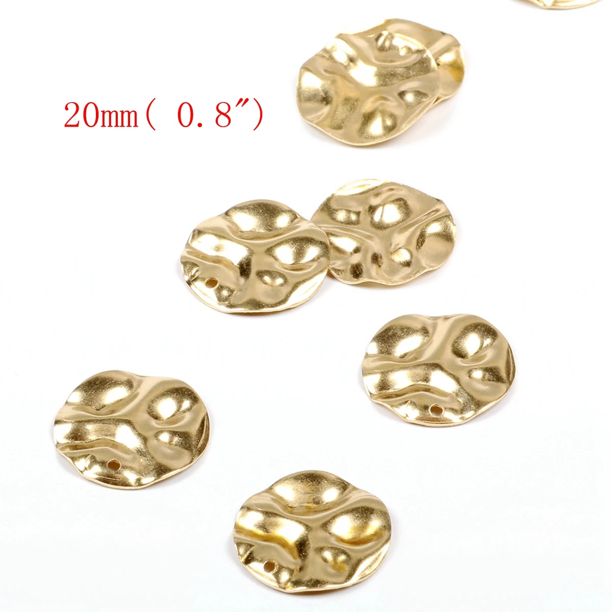 Gehämmerte Messing-Charms, Münzförmiger Verbinder, Zubehör für DIY-Ohrringe, Halskette, Armband, DIY-Herstellung, Schmuckzubehör – Detail 3