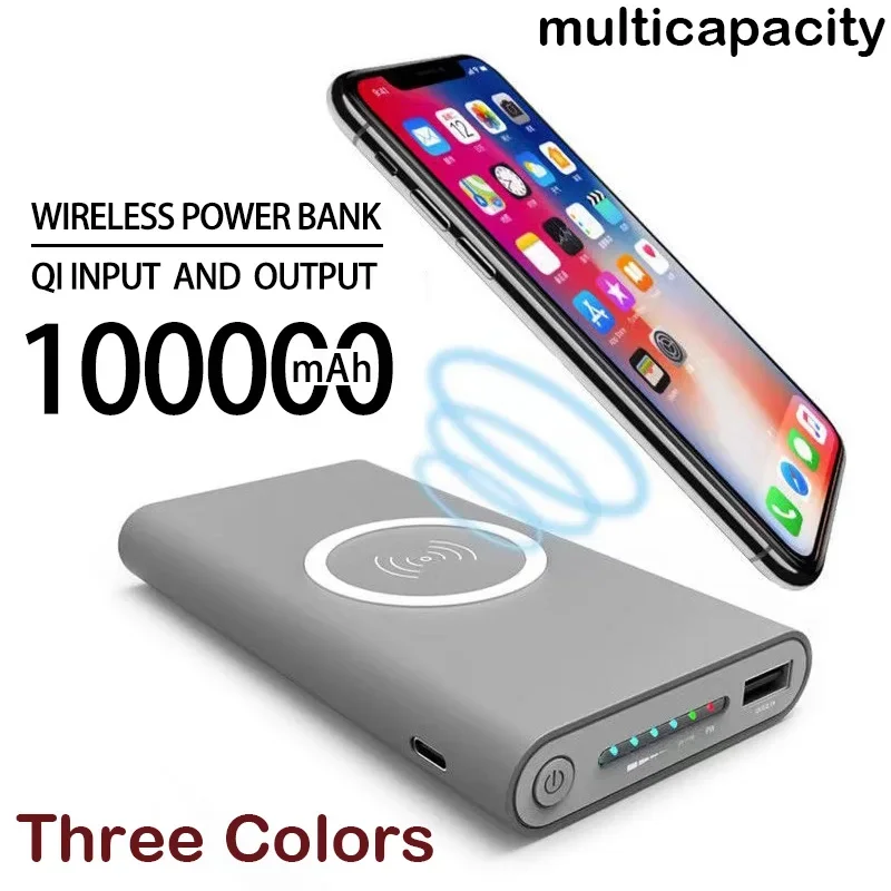 

New Free Shipping Wireless Power Bank Fast Charging 100000mAh Portable LED Display External Battery Pack for HTC PowerBank