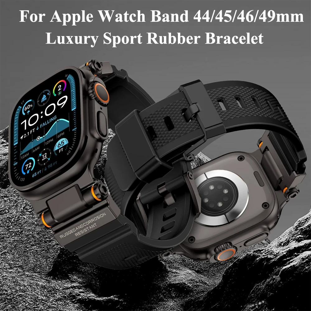 Titanium Silicone Apple Watch Strap in Elegant Gray