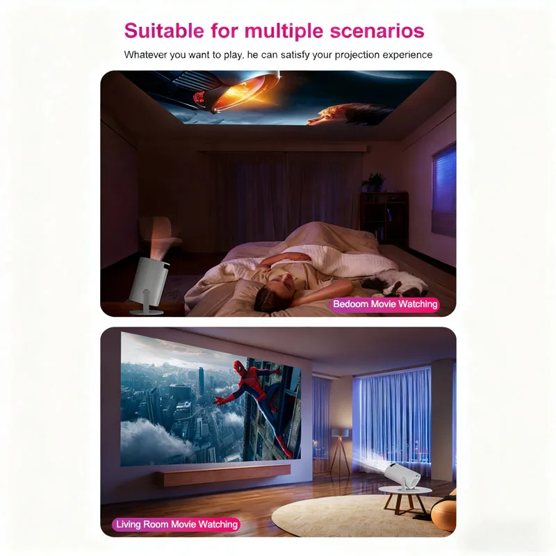 Portable projector and screen with stand for outdoor movies, camping, gaming, and home theater entertainment by VelmoraMart.