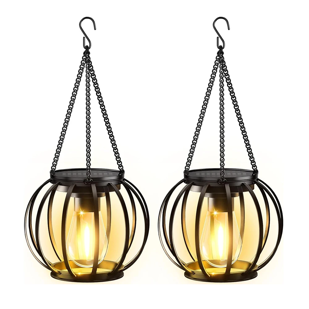 Solar Lanterns Outdoor Lights, Brighter Hanging Solar Lights Outdoor Waterproof, Auto On/Off Outdoor Solar Lights for Garden