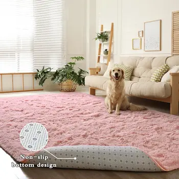 Fluffy Rug Indoor Plush Soft Carpet for Living Room Anti-Skid Durable Area Rug for Girls Bedroom Kids Room Carpets 2