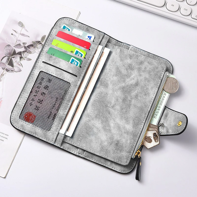 Long PU Leather Butterfly Flower Wallet with Zipper & Card Holder S38eeadd19271449ab7478aa26fe781e1A