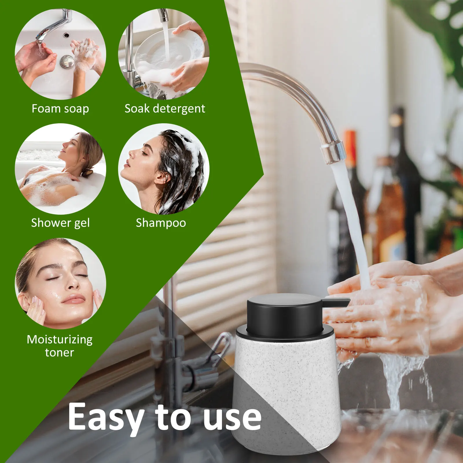 2Pcs 8.8oz Soap Dispenser Liquid Hand Soap Dispenser with Press Pump Refillable Lotion Dispenser for Home Bathroom Kitchen Dish