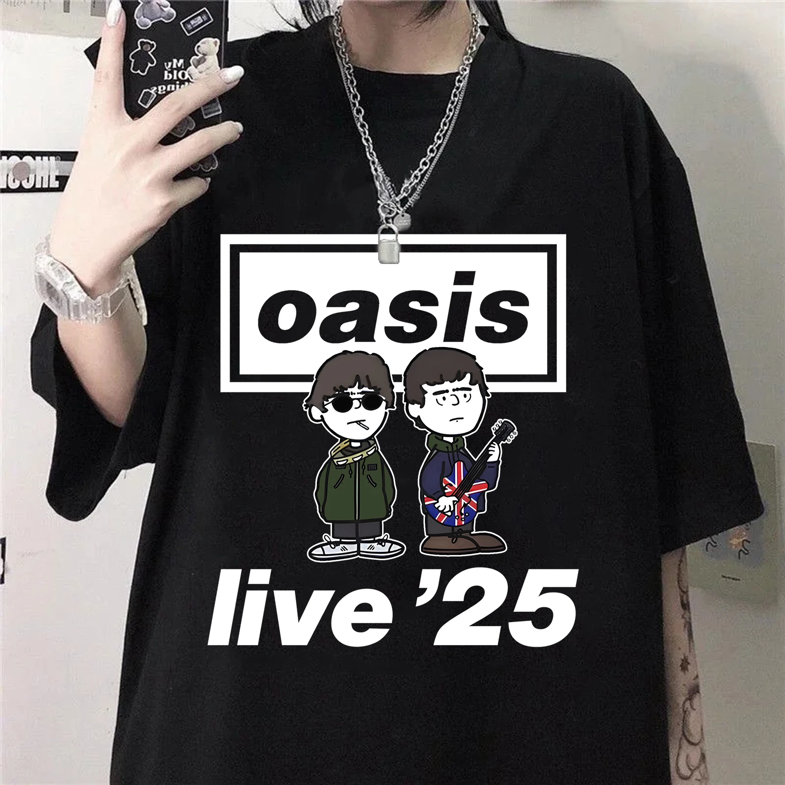 Oasis Live 25 Tour 2025 T-shirt Harajuku Women Girl Oasis Concert