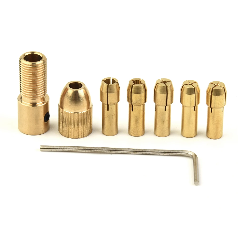

7pcs/Set High Quality Brass Mini Drill Chuck 0.5 /1.0/ 1.5/ 2.5/ 3.0mm Woodworking Tools Herramientas Ferramentas Furadeira