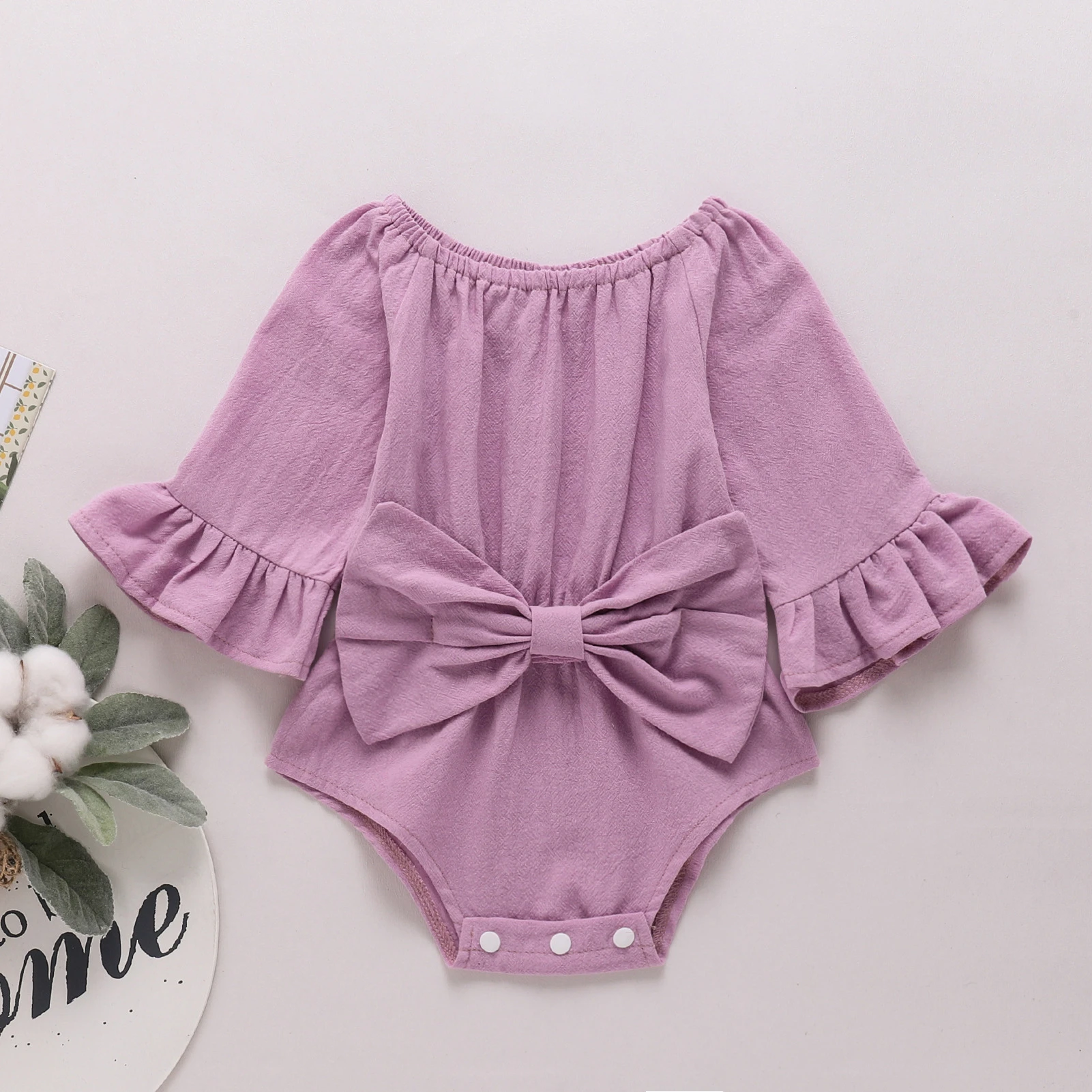 Cute Infant Baby Girls Romper Newborn Infant Baby Girls Romper Cotton Flare Sleeve Baby Playsuit Jumpsuit Infant Bowknot Rompers Onepiece Clothes bright baby bodysuits	