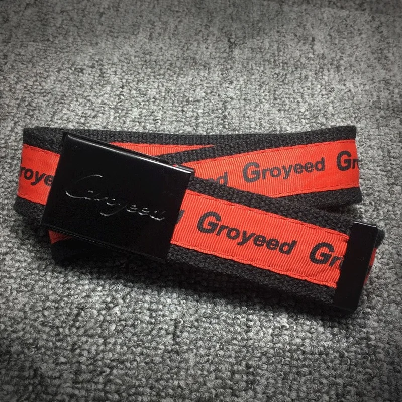 2022 New Trend Women Belt Fashion Black Canvas Men Belt Color Printing Campus Style All-match Jeans Waistband Wholesale