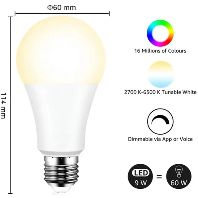 Lámparas Led Inteligente Philips Hue 9W E27 Blanco Y Color - PcService