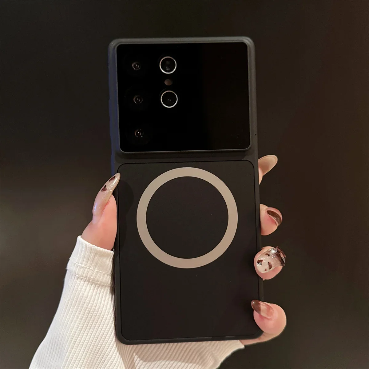 Magnetic Frosted Shockproof Protective Phone Case with Large Window