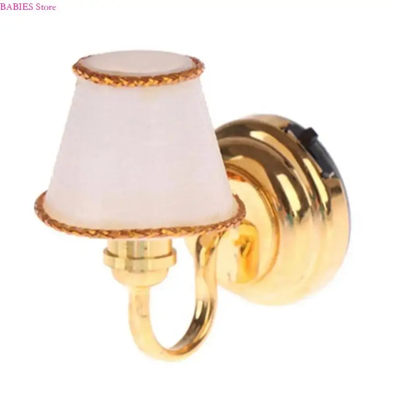 C9GB 1:12 Dollhouses Wall Lamp Sconce 피겨 척하는 플레이 세트를위한 조명 장난감