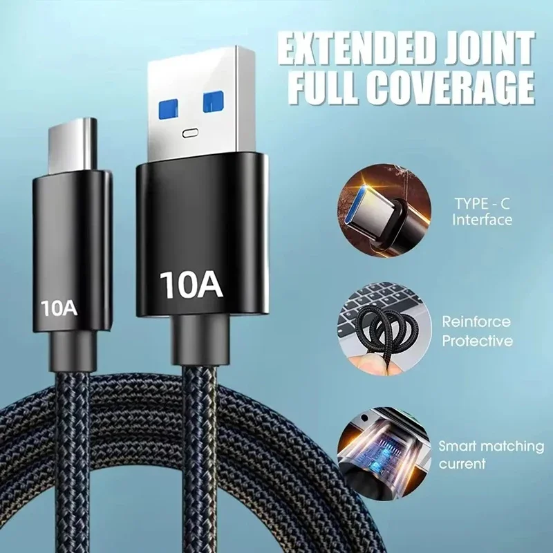 0.25-2m 10A 120W 초고속 충전 USB 타입 C 케이블 화웨이 P70 P60 P50 메이트60용 USB-C 폰 데이터 케이블 삼성 레드미 포코용